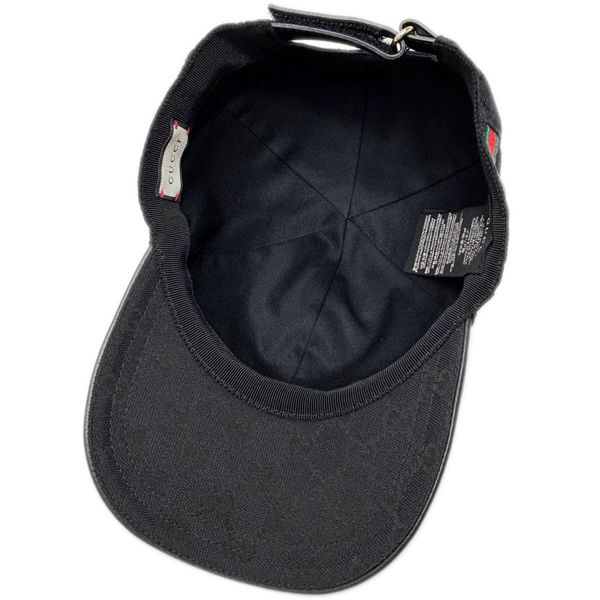 Gucci Cap Hat Original GG Canvas Baseball Cap Black — view 5