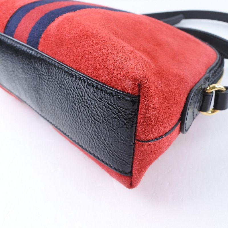 Gucci Ophidia Suede And Leather Hibisca Scuffed Shoulder Bag — view 6