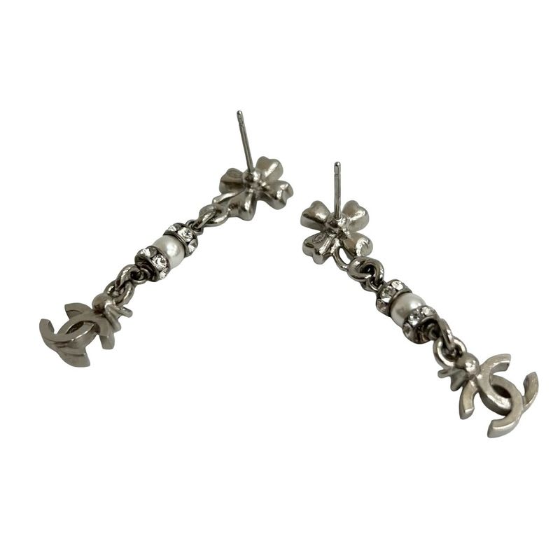 Chanel Coco Mark Clover Motif Metal Rhinestone Faux 23FP — view 5