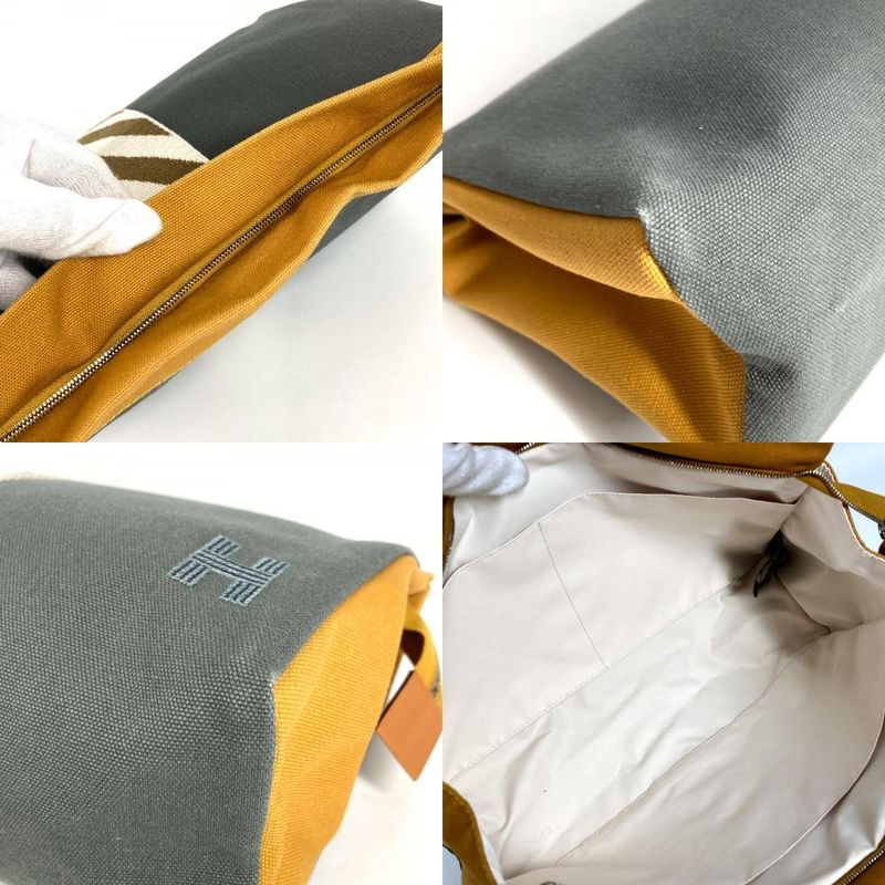 Hermes Clutch Bag Gimetou GM Cotton Gray — view 8