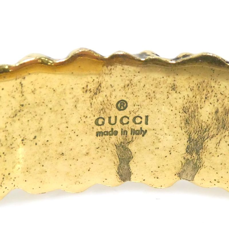 Gucci Bamboo Motif Yellow Gold-Tone Bangle — view 9