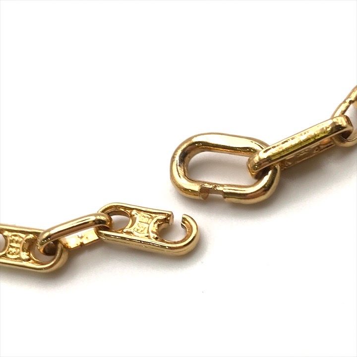 Celine Macadam Triomphe Link Necklace Choker Gold — view 6