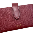 Celine Card Case Accordion Holder 10 B693 bfp Calfskin Logo Light Burgundy — view 8
