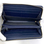 Gucci Round Zipper Long Wallet Navy Striped Line — view 7