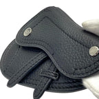 Christian Dior Saddle Pouch Mini Accessories Coin Case Fold Logo Leather Black — view 7