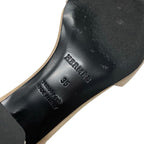 Hermes Gram 60 Sandals Shoes Suede Beige Silver Chaine D'ancre Metal Heel Strap — view 8
