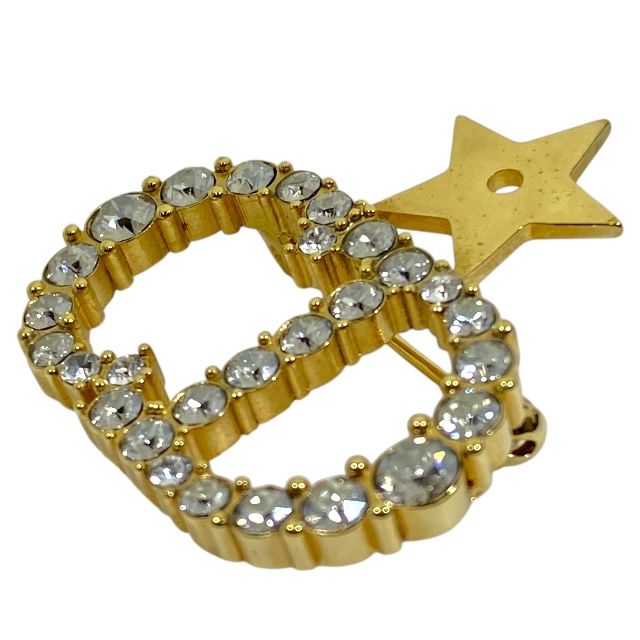 Dior Clair D Lune Brooch Pin Star CD Logo Accessories Rhinestone — view 3