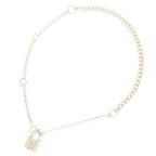 Hermes Padlock Silver Chain Necklace — view 3