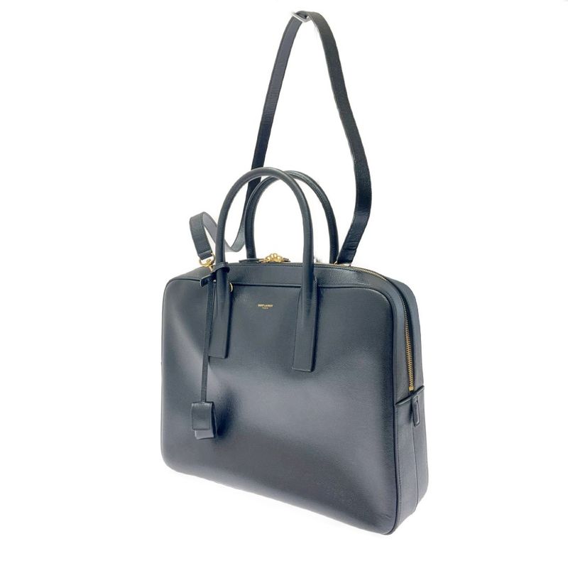 Saint Laurent Paris Leather Classic Museum 2-Way Business Bag Black — view 3