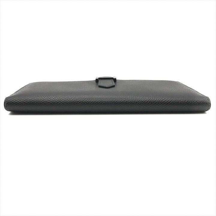 Hermes Bearn Souffle Veau Epsom Monochrome Bifold Wallet Black — view 3