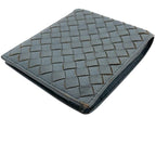 Bottega Veneta Fold Wallet Blue Intrecciato Leather — view 3
