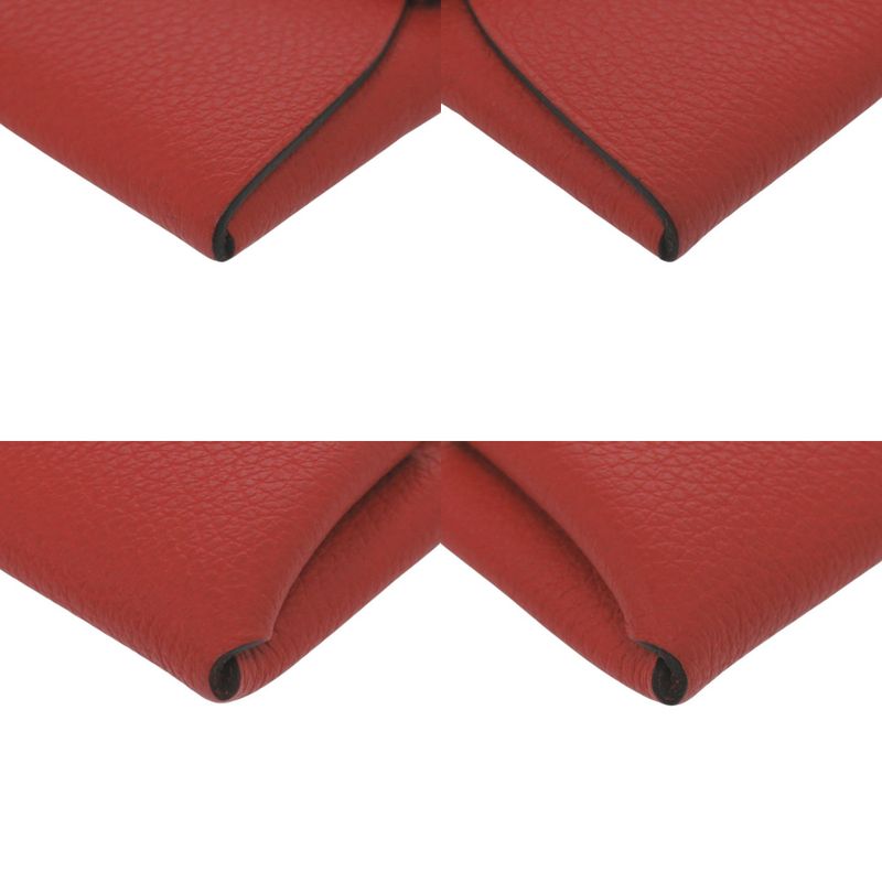 Hermes Bastia Evercolor Rouge Coup Silver Hardware Coin Case