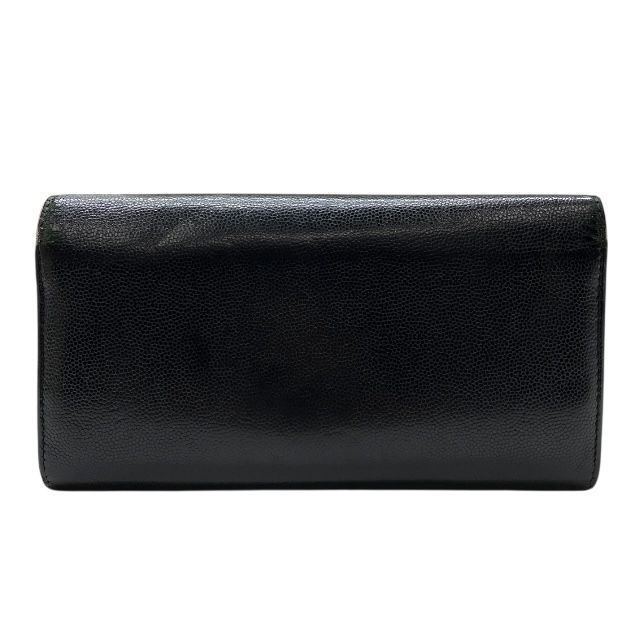 Chanel Sebulga Fold Long Wallet Coco Mark Caviar Leather Black — view 2