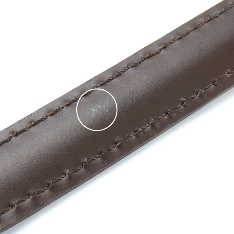 Louis Vuitton Shoulder Strap Leather Brown Adjustable Matte Silver Hardware — view 6