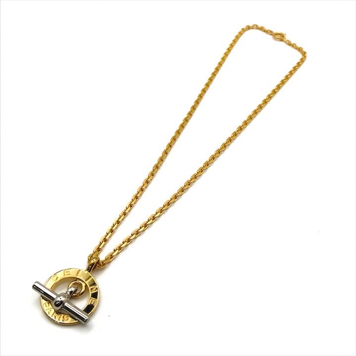 Celine Circle Logo Necklace Gold — view 2