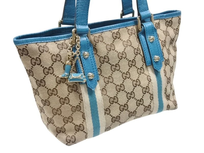Gucci Handbag Brown Beige GG Supreme Canvas Leather Silver — view 4