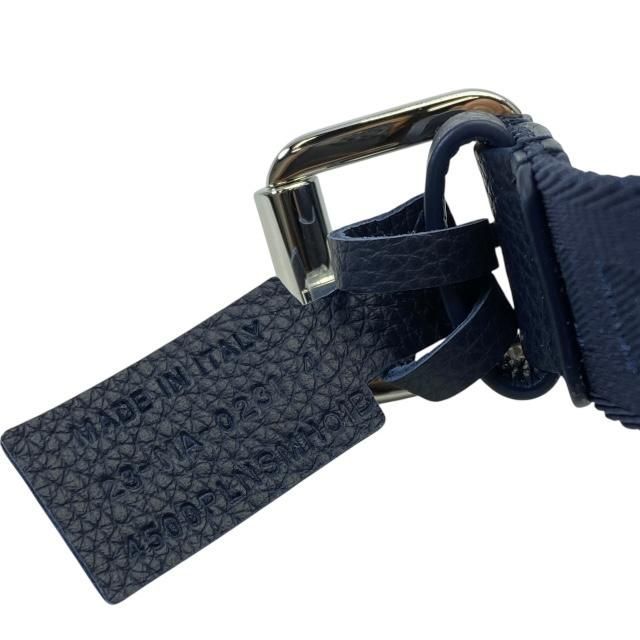 Dior Belt Logo Jacquard Small Item Canvas Leather Navy Silver Hardware — view 5