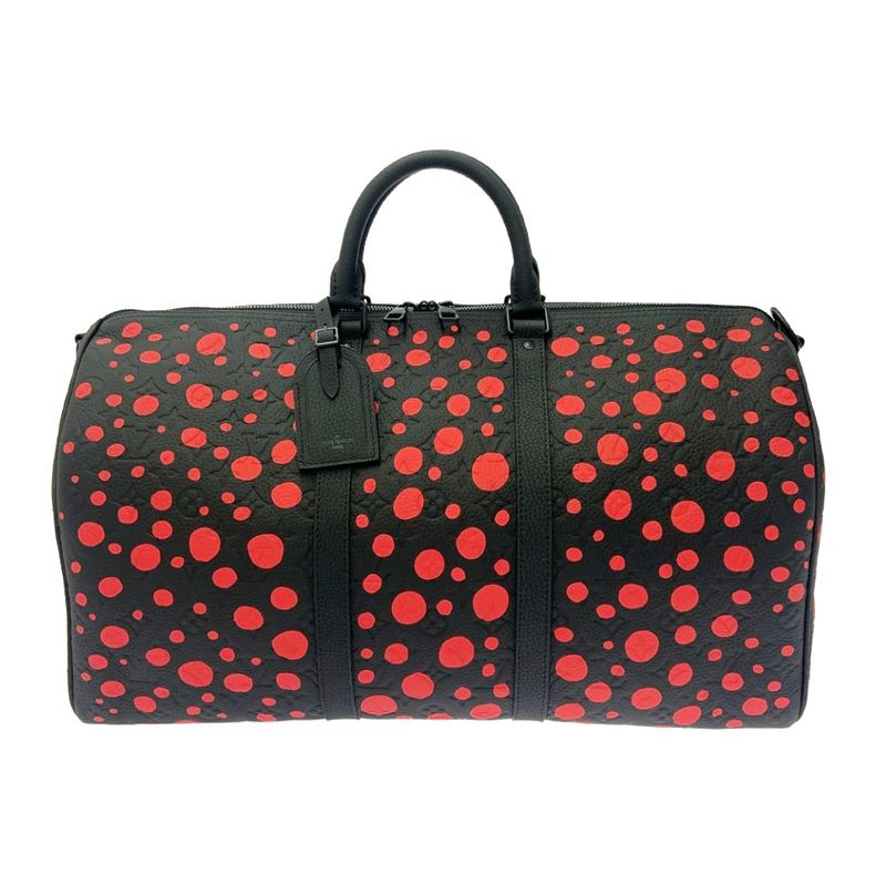 Louis Vuitton Monogram Keepall Bandouliere 50 Yayoi Kusama Black — view 2