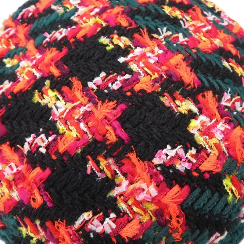 Gucci Tweed Check Beret With Ribbon GG Logo Wool Nylon Multicolor 1645 — view 7