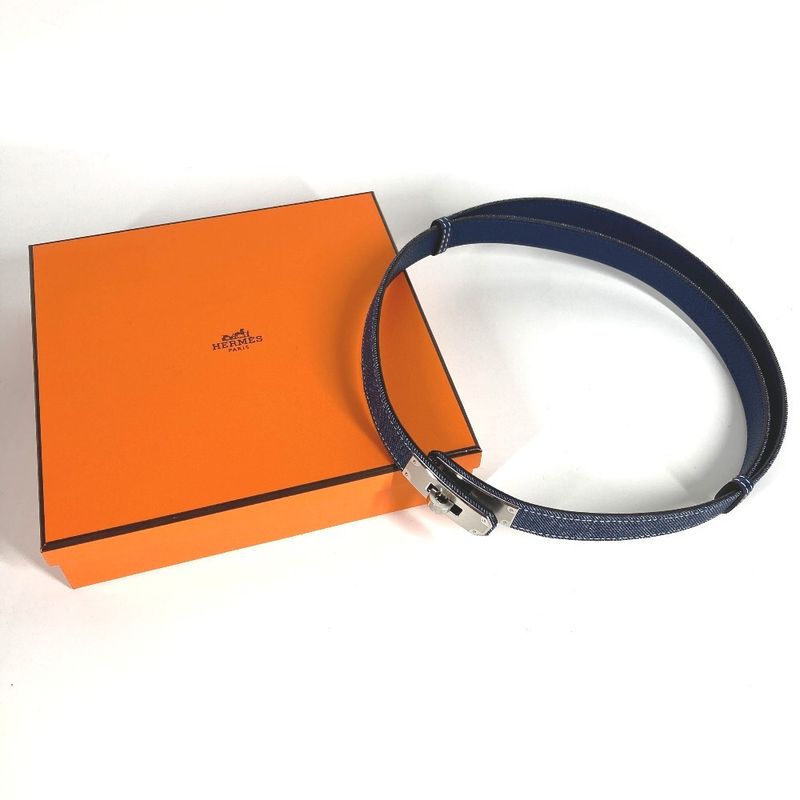 Hermes Belt Jean 18Kelly Denim Blue — view 9