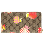 Gucci Apple Print GG Supreme Beige Round Zipper Long Wallet 0059 — view 3