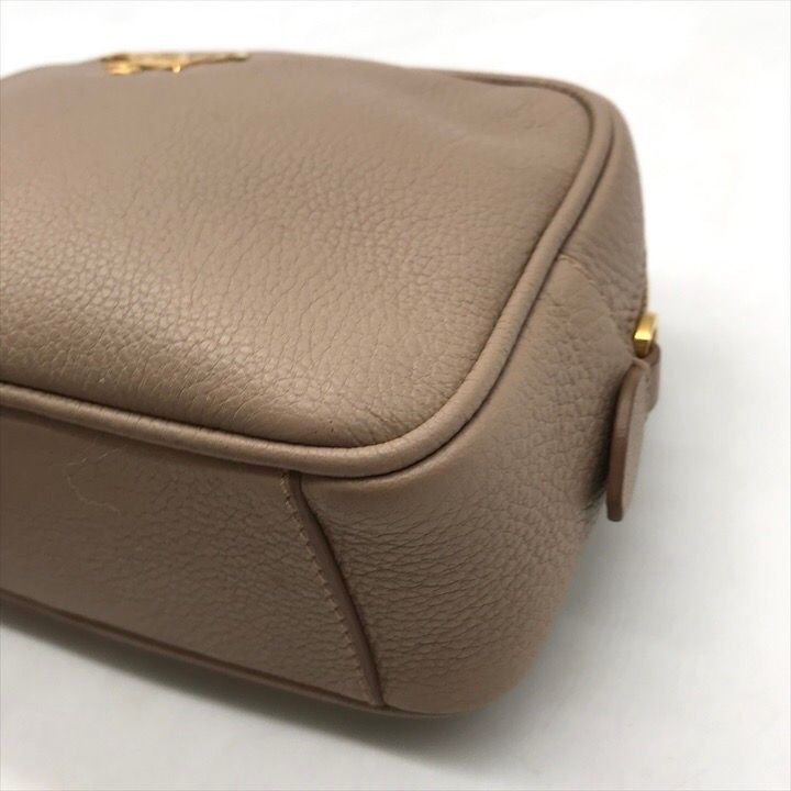 Prada Leather Pouch Gold Pink Beige Case — view 4