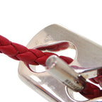 Hermes Leather 925 Silver Red Bracelet 0093 — view 8