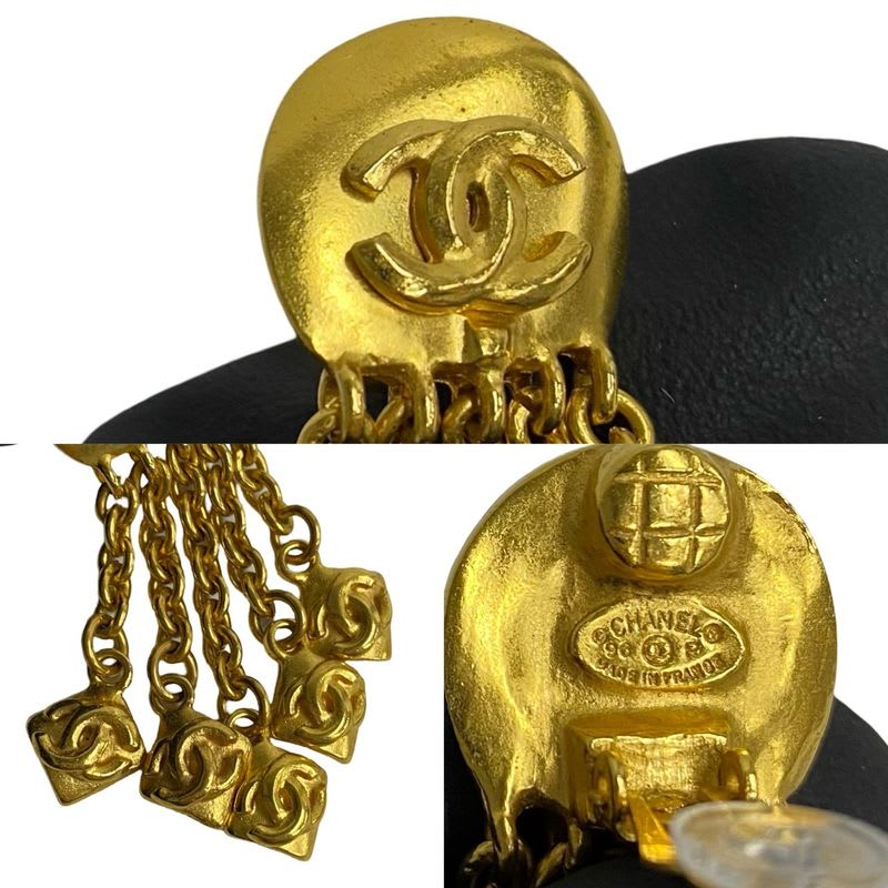 Chanel Vintage 96 P Coco Mark Motif GP Earrings Ear Cuff — view 3