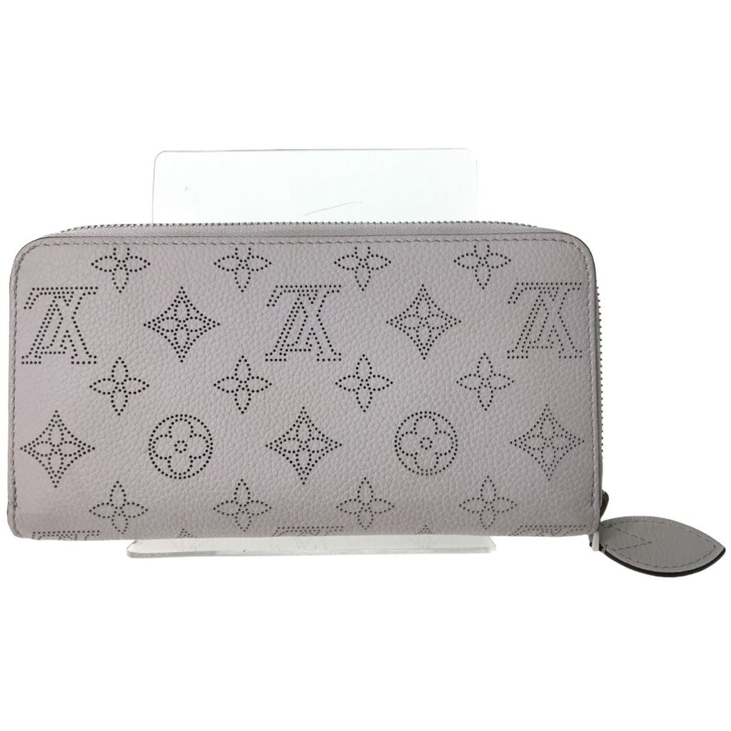 Louis Vuitton Round Zipper Long Wallet Monogram Mahina Light Gray — view 3