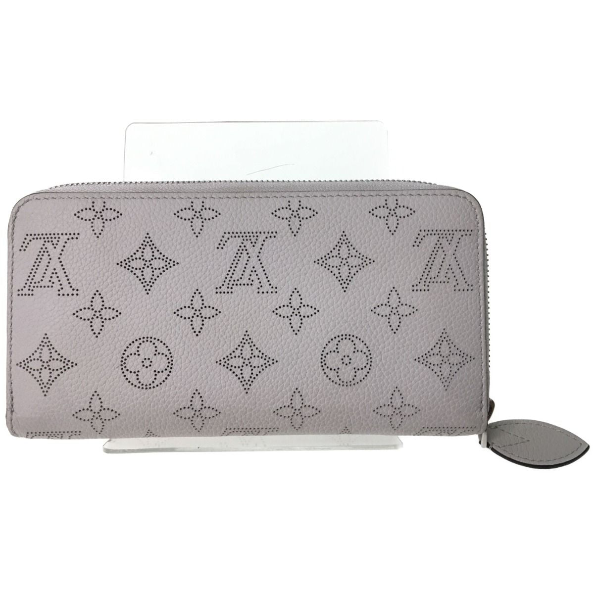 Louis Vuitton Round Zipper Long Wallet Monogram Mahina Light Gray — view 3