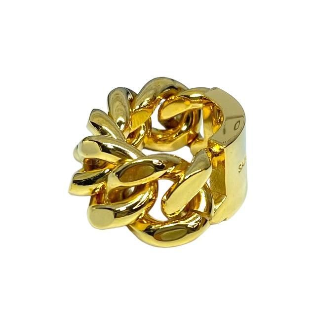 Saint Laurent Chunky Chain Ring Accessories Small Logo GP Gold 5 — view 3