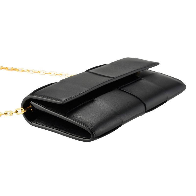 Bottega Veneta Long Wallet Leather Chain Nero — view 3