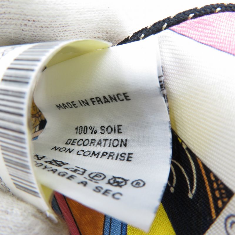 Hermes Twirly Pocket Side Stitch Silk Pink Blue Black 0042 — view 5