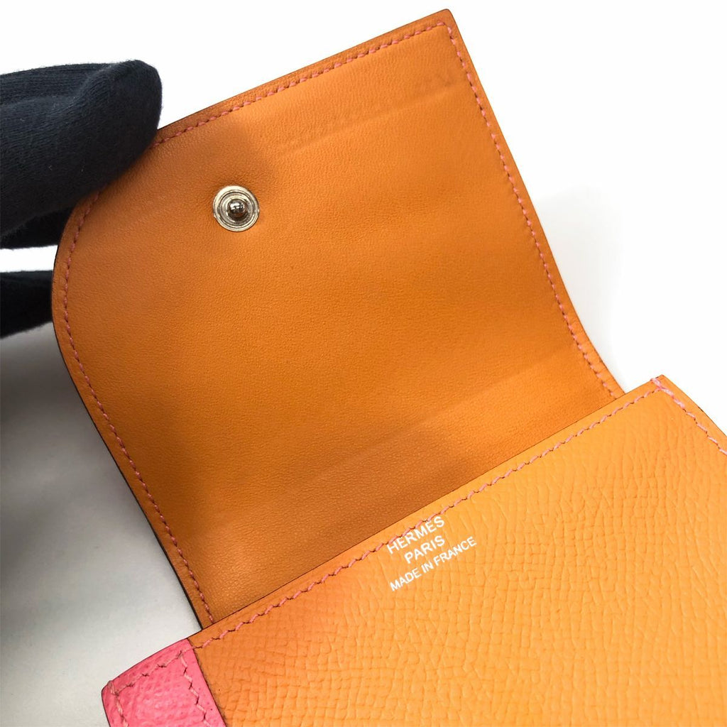 Hermes Camaille Mini Coin Case Veau Epsom Orange Pink — view 8