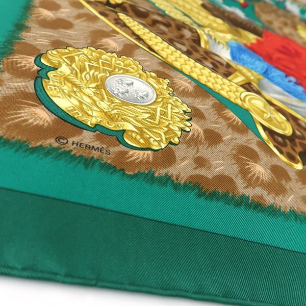 Hermes 90 Casques Et Plumets Green Faceless Helmet Silk — view 3