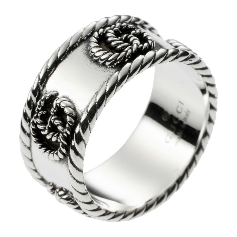 Gucci Ring Double G Silver Black — view 3