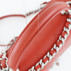 Chanel Chain Shoulder Quilted 2-Way Calf Red Bag — view 5