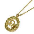 Christian Dior GP Rhinestone Oval Logo Necklace Gold — view 5