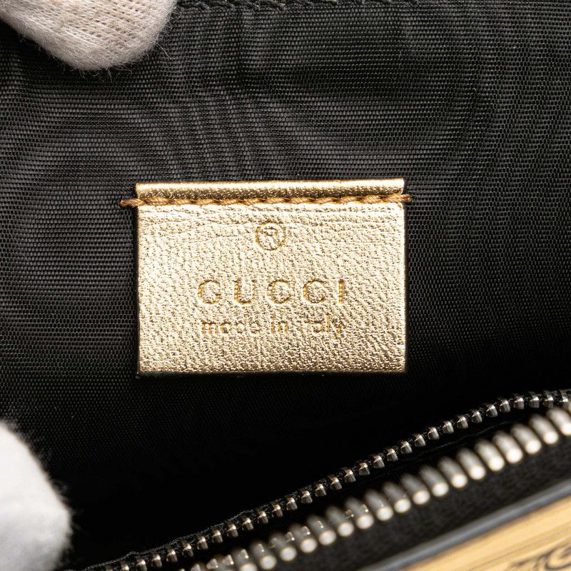 Gucci Print Gold Black Leather — view 8