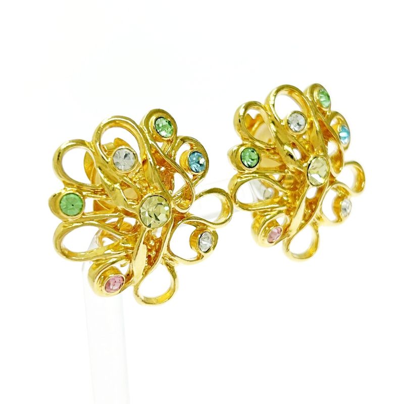 Yves Saint Laurent GP Rhinestone Flower Earrings — view 4
