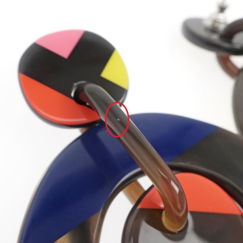 Hermes Amulet Lacquer GM Earrings Buffalo-horn Multicolor — view 7