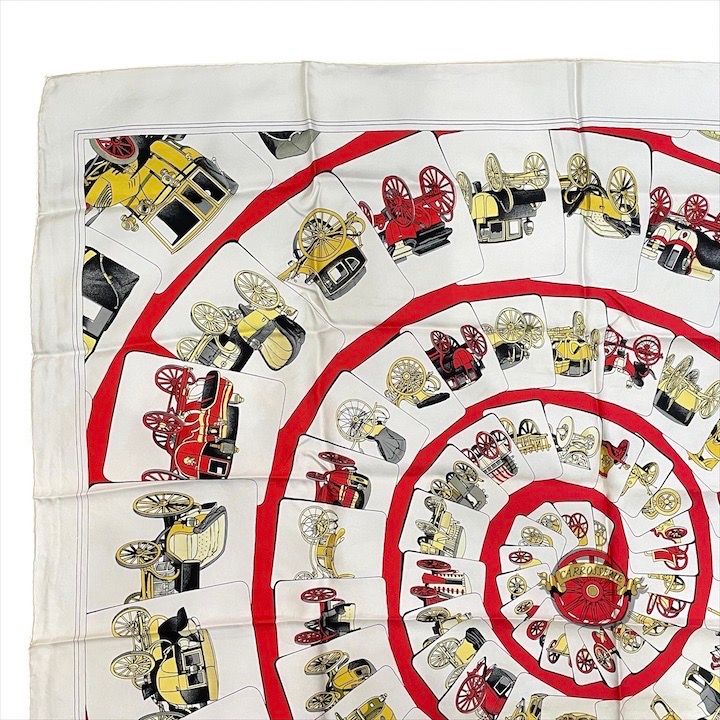 Hermes Carre 90 Large Scarf Shawl Silk Soie White — view 2