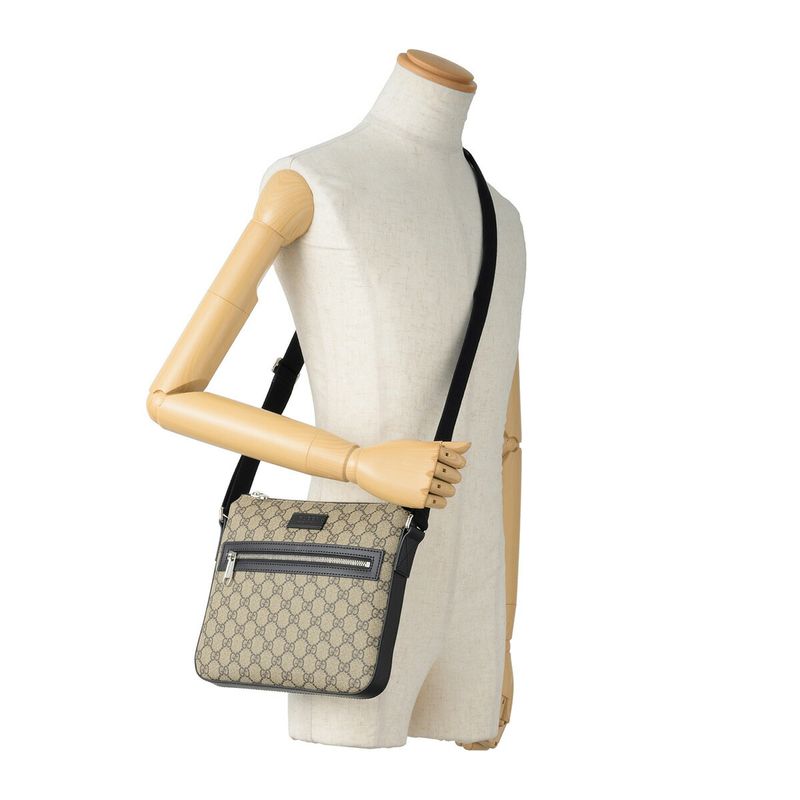 Gucci Shoulder Bag GG Supreme Beige Black — view 6