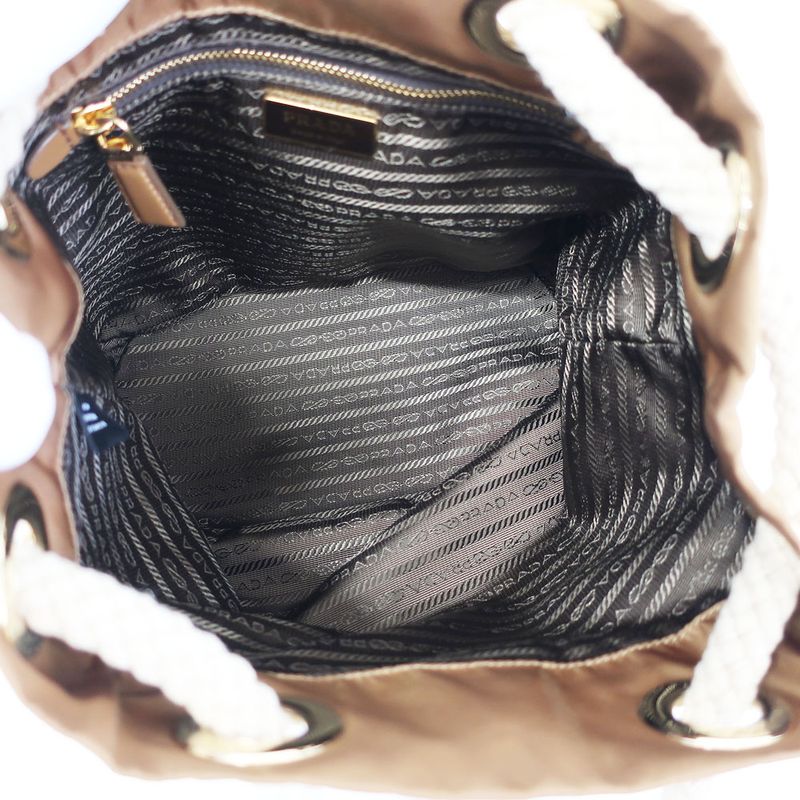 Prada Marina Small Re-nylon Bucket Bag Shoulder Nylon Leather — view 7
