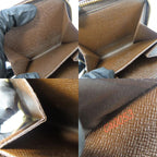 Louis Vuitton Bifold Wallet Compact Zip Damier Ebene Brown Gold Hardware — view 9