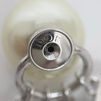 Christian Dior Earrings Logo Silver Pearl White — view 9