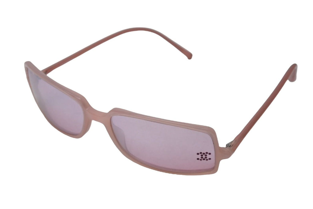 Chanel CC Logo Rhinestone Square Sunglasses Pink Acetate Eyewear — view 3