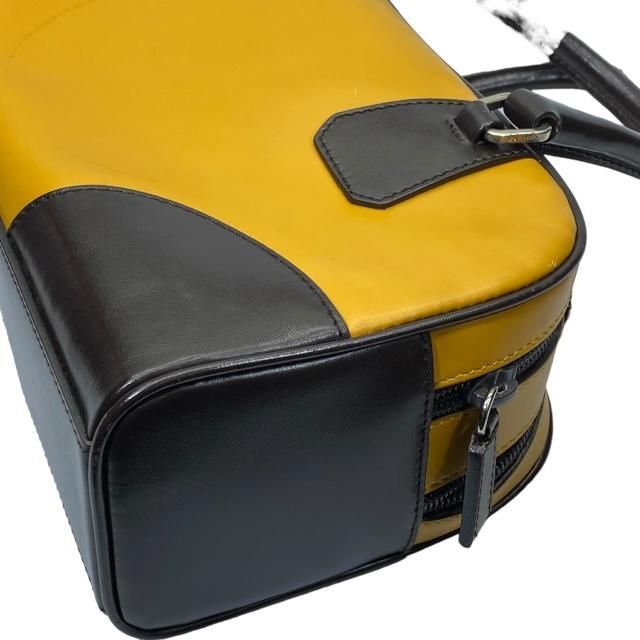Prada Bow Sling Bag Tote Handbag Logo Leather Yellow Brown — view 4