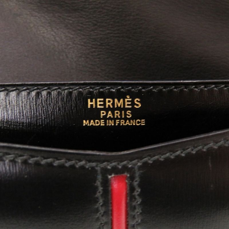 Hermes Ettrivert Box Calf Black Gold Hardware 00 Vintage Clutch Bag — view 7