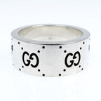 Gucci Adidas Collaboration Ring Engraving Wide Trefoil 17 AG 925 Jewelry — view 3
